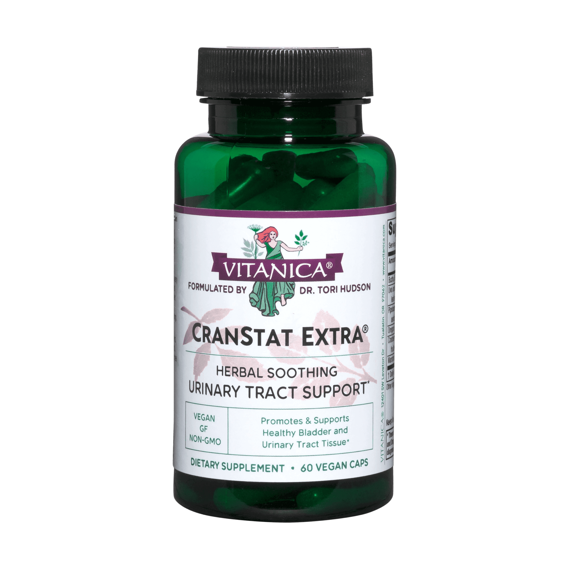 Herbal urinary tract support supplement bottle.