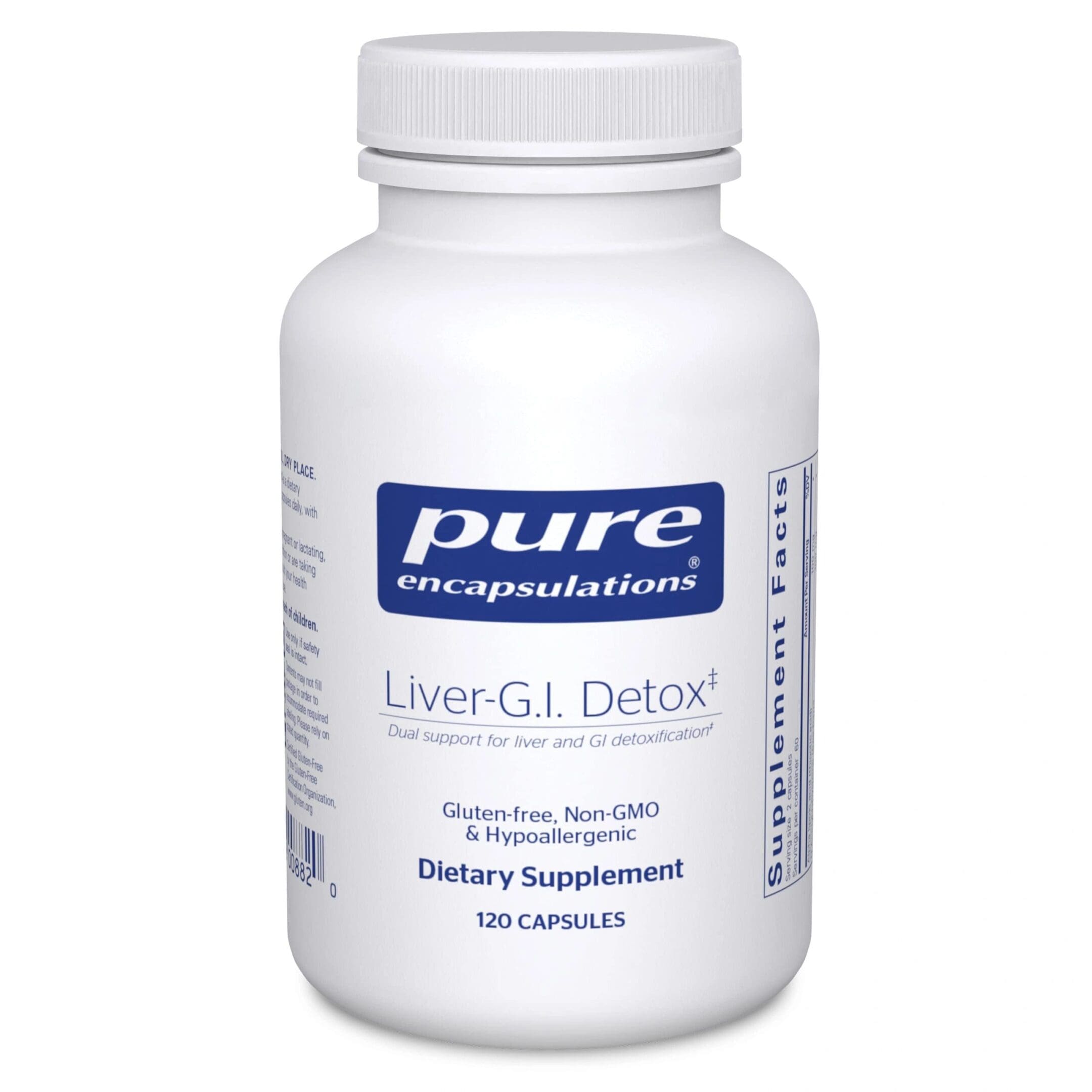 Dietary supplement bottle labeled Liver-G.I. Detox.