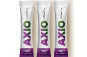 Three Axio energy drink packets displayed.