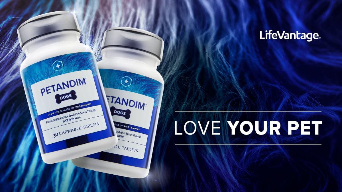 Pet supplement bottles with "Love Your Pet.