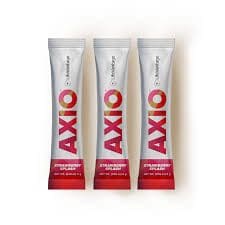 Three Axio strawberry sachets on display.