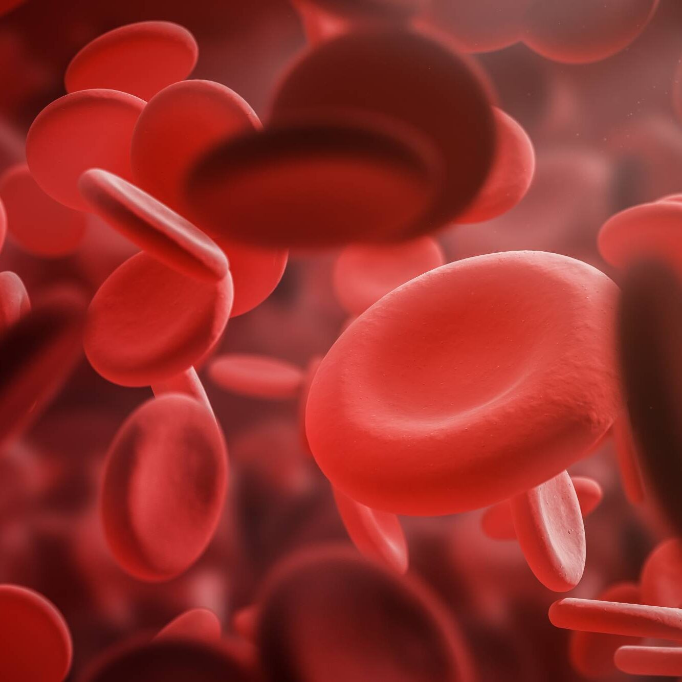 A close up of blood cells in the process of being filled.